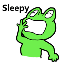 Cute and energetic frog sticker #12798148