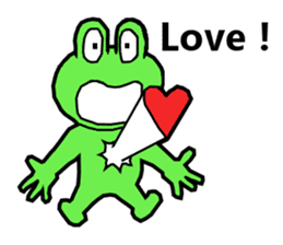 Cute and energetic frog sticker #12798150