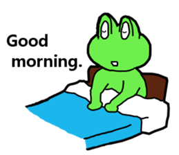 Cute and energetic frog sticker #12798151