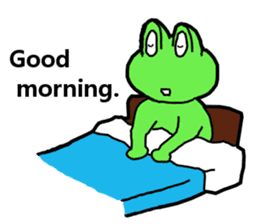 Cute and energetic frog sticker #12798151