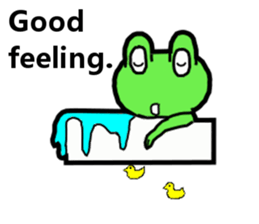 Cute and energetic frog sticker #12798153