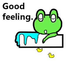 Cute and energetic frog sticker #12798153