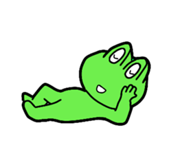 Cute and energetic frog sticker #12798157