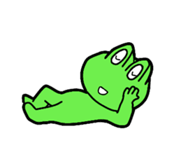 Cute and energetic frog sticker #12798157