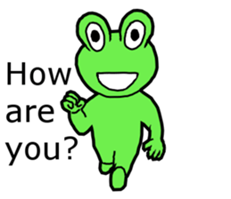 Cute and energetic frog sticker #12798159