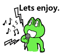 Cute and energetic frog sticker #12798161