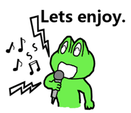 Cute and energetic frog sticker #12798161