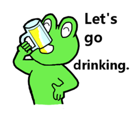 Cute and energetic frog sticker #12798162