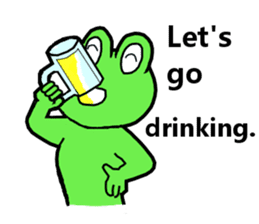 Cute and energetic frog sticker #12798162