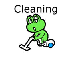 Cute and energetic frog sticker #12798163