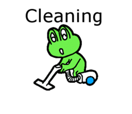 Cute and energetic frog sticker #12798163