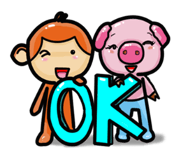 Monkey and Pig Nori AiKa 2 sticker #13007981