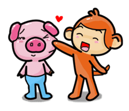 Monkey and Pig Nori AiKa 2 sticker #13007992