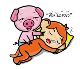 Monkey and Pig Nori AiKa 2 sticker #13008002