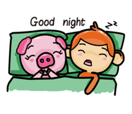 Monkey and Pig Nori AiKa 2 sticker #13008005