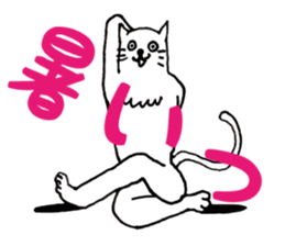 white yoga cat sticker #13168501