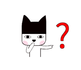 Black hat cat sticker #13482112