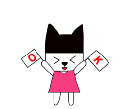 Black hat cat sticker #13482128