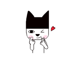 Black hat cat sticker #13482130