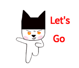 Black hat cat sticker #13482133