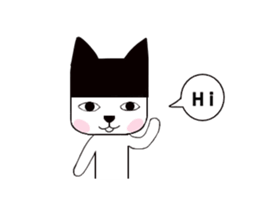 Black hat cat sticker #13482144