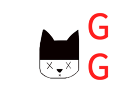 Black hat cat sticker #13482147