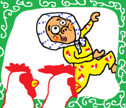 The New Year's for a chicken. sticker #14042092