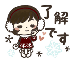 Fashionable girl's sticker (winter) sticker #14169080