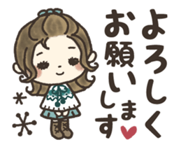 Fashionable girl's sticker (winter) sticker #14169081
