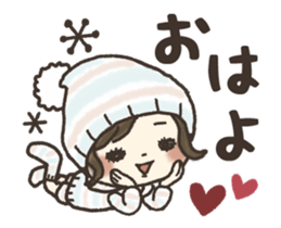 Fashionable girl's sticker (winter) sticker #14169082