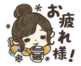 Fashionable girl's sticker (winter) sticker #14169086