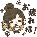 Fashionable girl's sticker (winter)