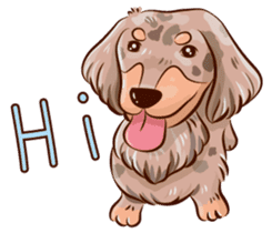 happy dachshund sticker #14331102