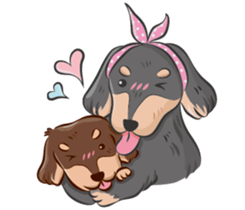 happy dachshund sticker #14331104