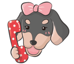 happy dachshund sticker #14331110