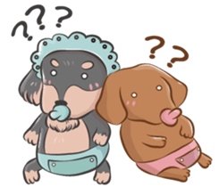 happy dachshund sticker #14331119