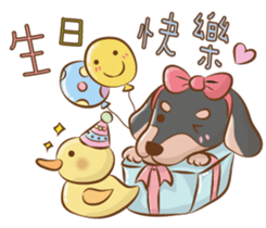 happy dachshund sticker #14331120