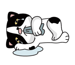 Dark cat's boring life sticker #14562938