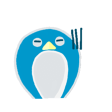 blue penguin cartoon sticker #14975145