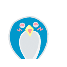 blue penguin cartoon sticker #14975147
