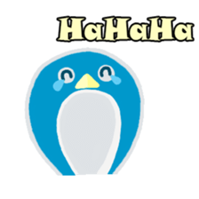 blue penguin cartoon sticker #14975150