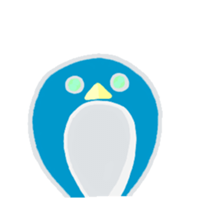 blue penguin cartoon sticker #14975152