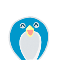 blue penguin cartoon sticker #14975153