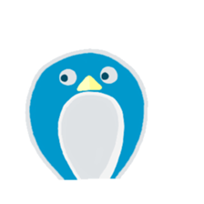 blue penguin cartoon sticker #14975158