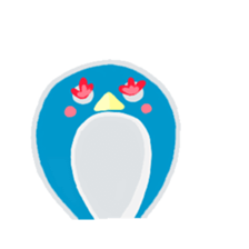 blue penguin cartoon sticker #14975160