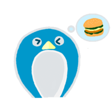 blue penguin cartoon sticker #14975167