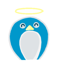 blue penguin cartoon sticker #14975175