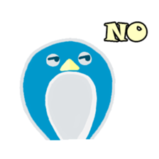 blue penguin cartoon sticker #14975176