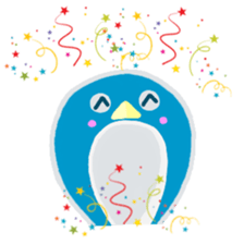 blue penguin cartoon sticker #14975181
