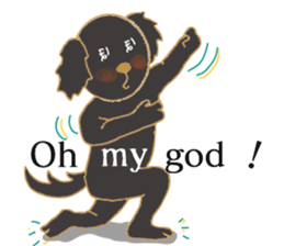 Black dog hoppe-chan sticker #15570141